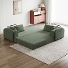 78.7'' Convertible Folding Chenille Sofa Bed with Cylindrical Pillow and Side Storage Pocket, Multi-Functional Floor Couch for Living Room or Bedroom - 2 of 4