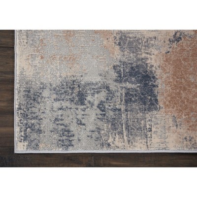 Modern Abstract Beige & Grey Synthetic Area Rug 3'11" x 5'11"