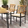 Tangkula Patio Dining Chairs Set of 2 Metal Outdoor Chairs w/ Removable Padded Cushions - 3 of 4