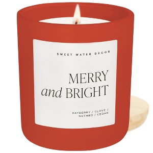 Merry and Bright Soy Candle - Red Matte Jar - 15 oz - 1 of 4