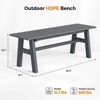 Karl Home | 47 In. HDPE Patio Bench with Metal Legs - 2 of 4