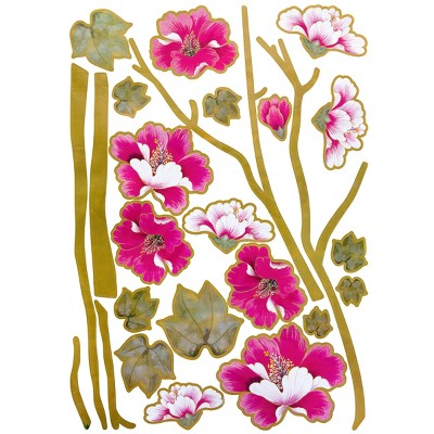Slickblue Vivid Flowers Vinyl Wall Decal 19.5"x27.0" – Colorful Flower Stickers for Living Room & Bedroom