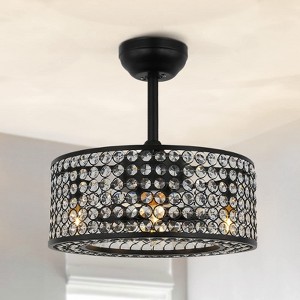 Ludomide 18" Crystal Caged Ceiling Fan, Industrial Indoor Ceiling Fan with Lights and Remote Control for Bedroom Kitchen - 1 of 4