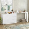 Buffet Sideboard Cabinet with Storage, Coffee Bar Cabinet with Adjustable Pull-Out Top, Entryway Console Table for Kitchen Dining Living Room - 4 of 4