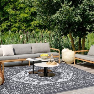 Outdoor Rug Waterproof Reversible Rug Plastic Straw Rug - 1 of 4