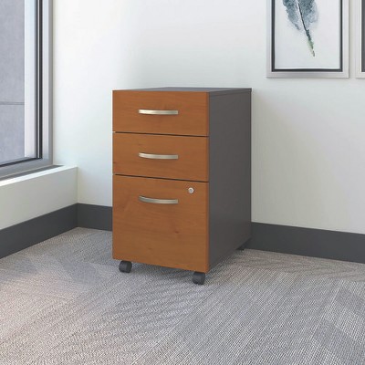 Cherry Mobile 3-Drawer Lockable Filing Cabinet