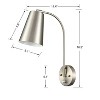 Claxy Modern Plug in Wall Sconce with Cord Set of 2 Brushed Nickel Wall Light - 2 of 4