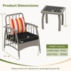 Costway 3 PCS Patio PE Wicker Furniture Set with 5-Level Adjustable Backrest Bistro Set - 3 of 4