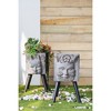 Home Cement Head Planter Greek Statue Planter With Black Legs Floor Standing Pot For Outdoor Indoor Home Office Decoration - 4 of 4