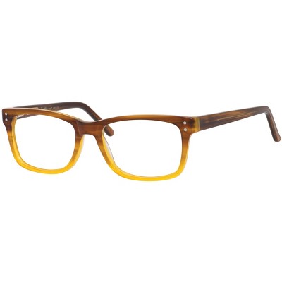 Ernest Hemingway H4682 53mm Unisex Acetate Rectangular Designer Eyeglasses OR Blue Light Filter OR Reading Glasses in Blonde Yellow Brown Fade