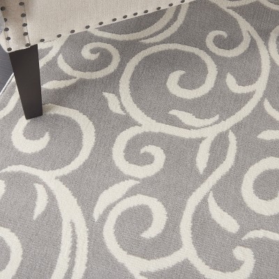 Abstract Charcoal Gray 6'x9' Hand-Tufted Synthetic Area Rug