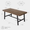 Rustic Wood 63" Large Long Dining Table for 6, Industrial Rectangle Kitchen Table with Sturdy Black Metal Legs for Living Room and Dining Room - 2 of 4