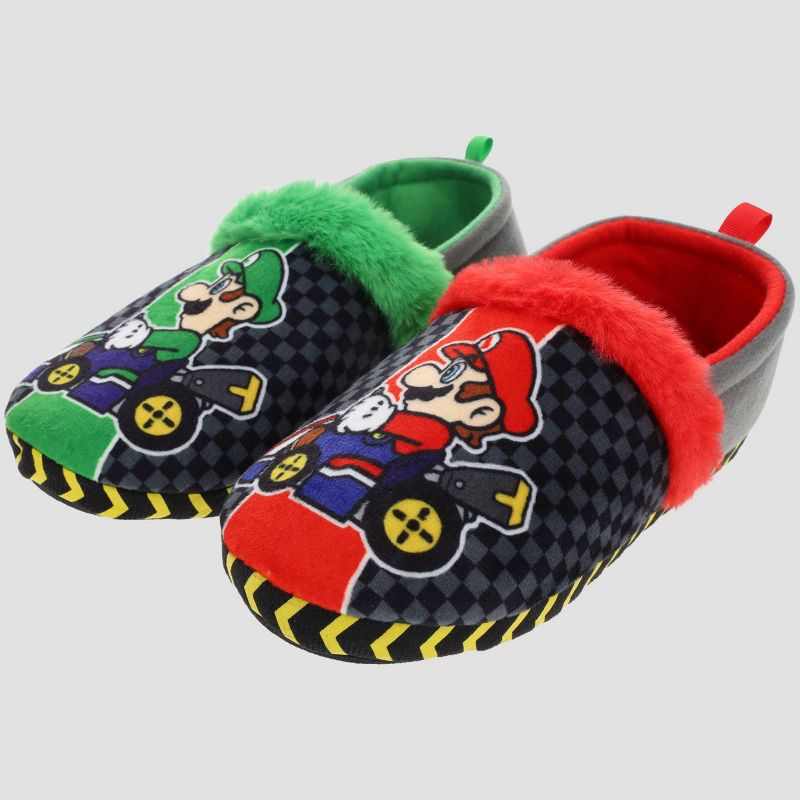 Kids' Nintendo Super Mario Kart Loafer Slippers - Red/Green, 5 of 8