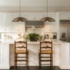 Rennnsan Lurvane 19"W 1-Light Dome Distressed Metal Industrial Dimmable Pendant in Gold - 2 of 4