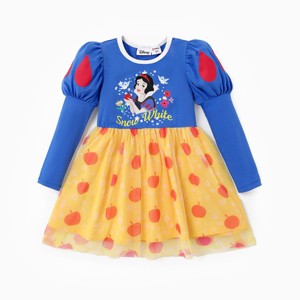 PATPAT Disney Princess Toddler Girl Snow White Floral Apple Puff Sleeve Dress - 1 of 4
