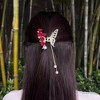 Unique Bargains Women's Flower Butterfly Tassel Hair Clips and Pins Gold Tone 2 Pcs - 2 of 4