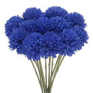 Unique Bargains Plastic Silk Durable Artificial Chrysanthemum Ball Flowers 11" - 1 of 4