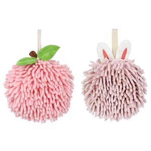 REGALWOVEN 2 Pcs Comfortable Soft Absorbent Chenille Fuzzy Hand Towels - 1 of 4