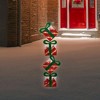 Northlight 43" Red Striped Flat Tinsel Stacked Gift Box Lighted Outdoor Decoration - 2 of 4