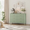 Three-drawer bedroom dresser with metal handles, suitable as a TV stand or wooden storage cabinet for bedrooms, living rooms, or hallways. - 3 of 4