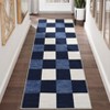 Washable Modern Checkered Plaid Rug Non Slip Low Pile Rug Soft Geometric Throw Floor Cover Foldable Indoor Carpet for Living Room Bedroom Playroom - 2 of 4