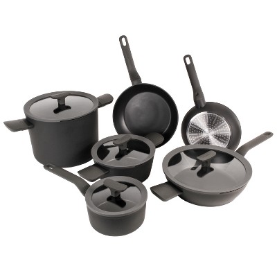 BergHOFF Leo Deluxe 10Pc Non-Stick Cookware Set, Gray