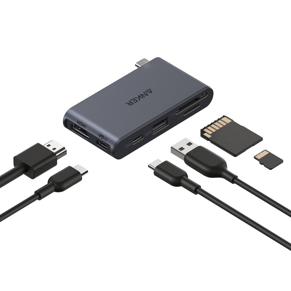 Anker 6in1 USB-C Hub 1 USB-C 1 USB-A 1 HDMI 1 SD card 1 micro SD - thumbnail 3
