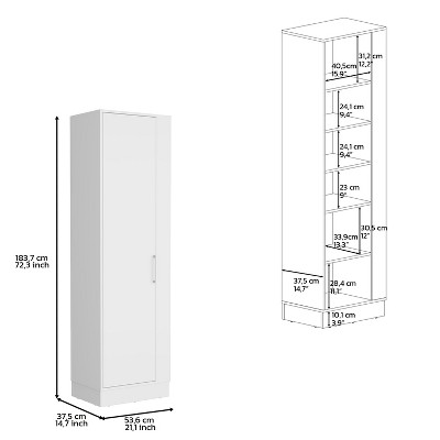 White Tall Office Storage Cabinet with Adjustable Shelving