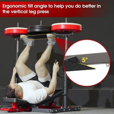 ER KANG Vertical Leg Press Machine, Leg Strength Training Machine with Linear Bearing, Lower Body Special Machine Home Gym