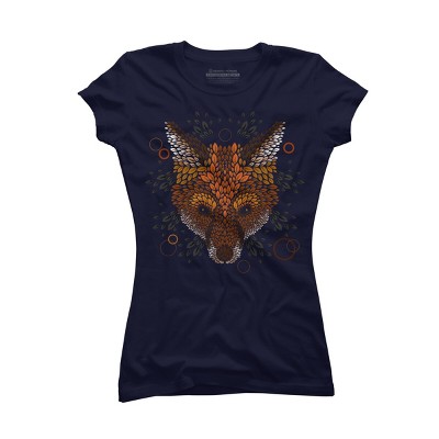 Junior's Design By Humans Fox Face By LetterQ T-Shirt