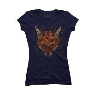 Junior's Design By Humans Fox Face By LetterQ T-Shirt - 1 of 3