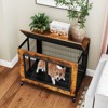 Tangkula Dog Crate Furniture Industrial Dog Kennel w/ Flip-up Top Decorative Pet House - 3 of 4