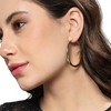 SOHI Women's Champayne Gold Minimal Circular Hoop Earrrings - 4 of 4