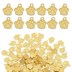 Unique Bargains Metal Bulk Elegant DIY Crafts Jewelry Making Dog Footprints Pendant 120 Pcs - 1 of 4