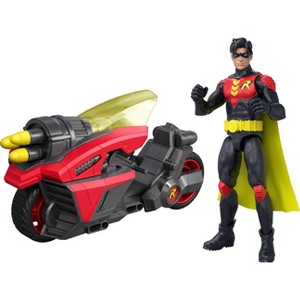 DC Premier 6.5 Inch Batlink Robin Figure & Motorcycle Vehicle with