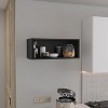 Vynxaria White/Black Wide Decorative Wall Shelf and Open Storage Cabinet - 2 of 4
