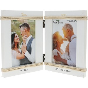 Pavilion Gift Company - Then & Now - 5.5" x 7.5" Hinged Frame (Holds 2 - 4" x 6" Photos) - Single Image Frames - 1 of 4