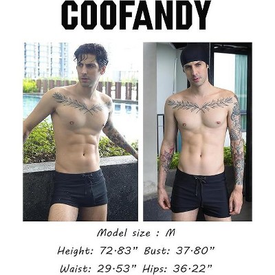 COOFANDY Men's Swimsuit Camo Quick Dry Mens Swimming Shorts Trunks with Pockets Black M — фото 2