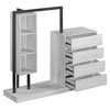 TIRAMISUBEST Wardrobe with 4 Drawers and 3 Shelves - Mobile Lateral Filing Cabinet, Locking Wheels, Adjustable Shelf - 3 of 4