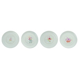 Transpac Ceramic Flower Market Plate Set of 4 Spring Home Decorations - 1 of 1