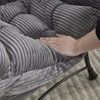 BRINJOY Lazy Suspension Sofa Chair with Ottoman, Armrests and Side Pockets, Gray - 3 of 4