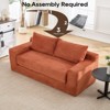 VASIP Convertible 2-in-1 Loveseat Sofa Bed - Memory Foam & Steel Frame, No Assembly, Corduroy Fabric, Compact for Small Spaces & Apartments (Orange) - 3 of 4
