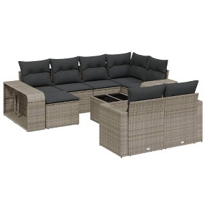 vidaXL Garden Sofa Set Black and cream - 1 of 4