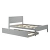 Max & Lily Full Size Bed Frame with Trundle, Classic Solid Wood Platform Bed for Kids - 2 of 4