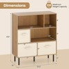 Costway 6-Cube Bookshelf with 3 Removable Folding Fabric Drawers Metal Legs for Living Room Natural/White - 3 of 4
