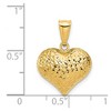 Black Bow Jewelry 14k Yellow Gold Semi Solid Diamond Cut Puffed Heart Pendant, 16mm - 4 of 4