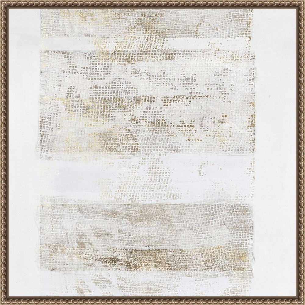 Photos - Other Decoration Amanti Art 22"x22" Earthy Burlap Impressions by PI Studio: Traditional Style, Framed Lithograph, Polystyrene Frame