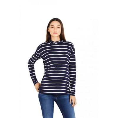 A Pea in the Pod Striped Maternity Turtleneck Top