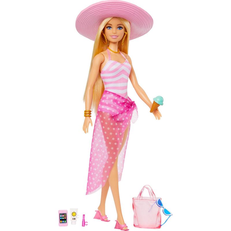 Barbie Doll with Swimsuit and Beach-Themed Accessories (Target Exclusive), 4 of 9
