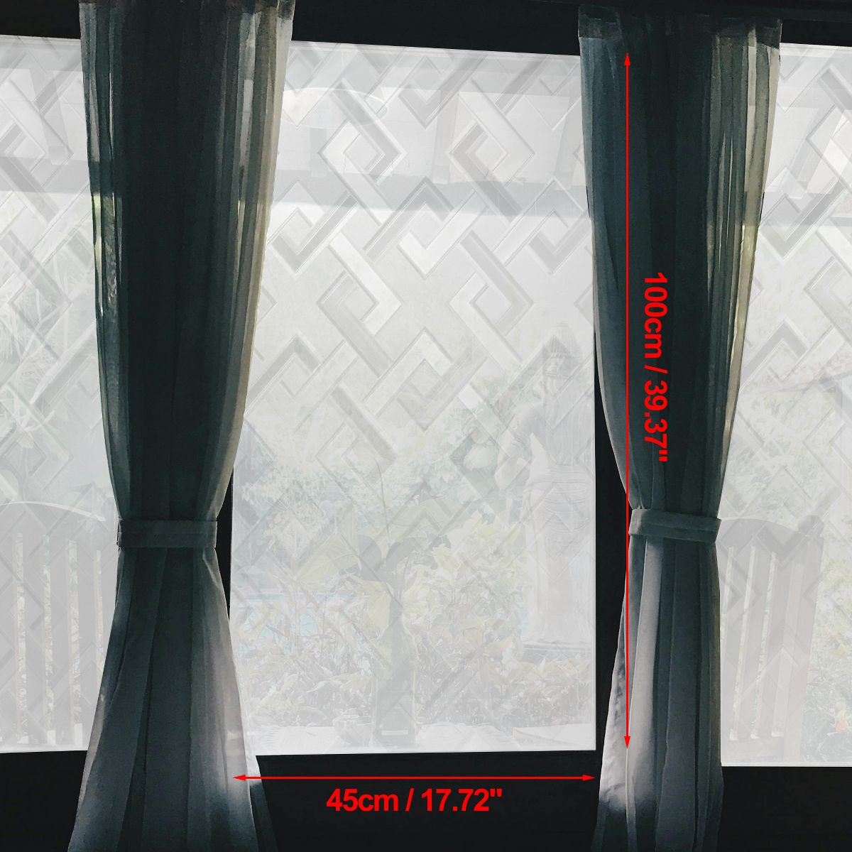 Unique Bargains Diamond Pattern Window Privacy Film 39.37"L x 17.72"W Clear 1 Pc - thumbnail 6